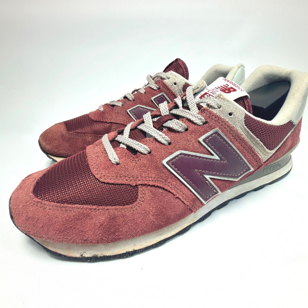 New Balance 574 Core ML574EVM Burgundy Suede Sneakers Men's 11.5 Classic